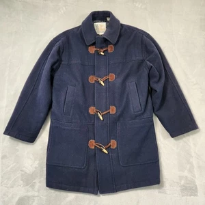 VTG LONDON FOG DUFFLE COAT MENS SIZE 97 DARK BLUE 80% WOOL, TOGGLE BUTTON + ZIP - Picture 1 of 18