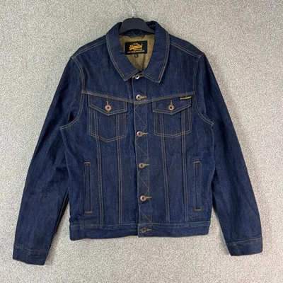 Superdry Hombre Denim Trucker Chaqueta 2XL Azul Índigo Oscuro Invierno Foto 1 de 4