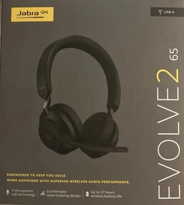 Jabra Evolve2 65 Flex USB-C Wireless On-Ear Headset, UC - Black - Afbeelding 1 van 3