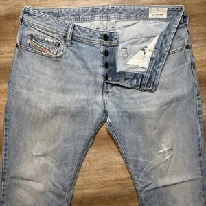Diesel Jeans Men 36x32 Blue Zathan Bootcut Western Light Wash Distressed 0073P - Picture 1 of 16