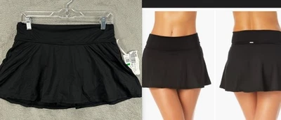Ann Cole Womens Black Soft Band Rock Swim Skirt Size Large Swim Bottom Skort NWT - Image 1 of 4