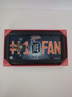 Detroit Tigers #1  Fan License Plate Display Clock (No Hands) - Image 1 of 4