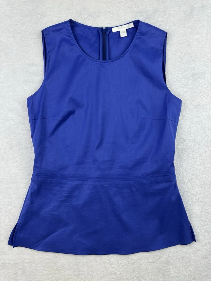 Blusa Top BOSS Hugo Boss Ipela Sin Mangas Concha Azul Real EE. UU. 4 UE 36 Polonia Foto 1 de 4