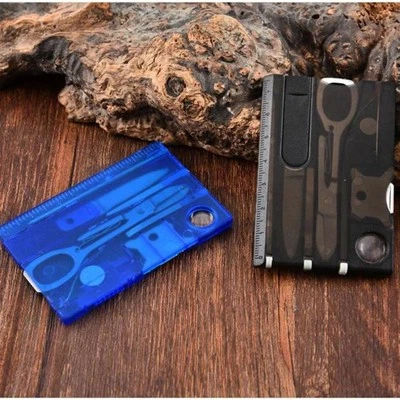 12 In 1 Pocket Credit Card Portable Multi Tools Outdoor Survival Camping Tool HL - Image 1 of 4
