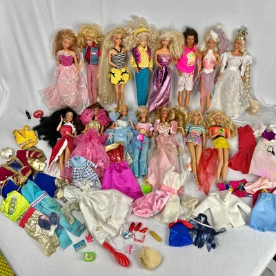 Mixed Lot of 15 Vtg 80s 90s Barbie & Ken Dolls Clothes Accessories Collection - Image 1 of 4