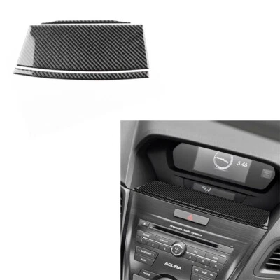 Pegatina de cubierta de panel de navegación GPS de fibra de carbono real para Acura ILX 2013-2022 Foto 1 de 4