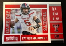 2017 Patrick Mahomes II Contenders Draft Picks *ROOKIE CARD* Game Day Tickets