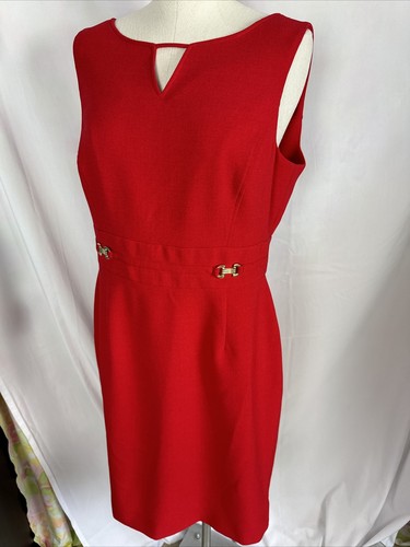 VALENTINO Mini abito classico Tahari Arthur S. Levine donna 12 rosso senza maniche zip posteriore