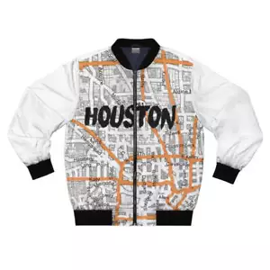 Houston Kimante White AOP Bomber Jacket - Picture 1 of 10