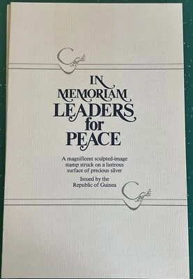 1972 IN MEMORIAM LEADERS FOR PEACE STAMP STRUCK ON PRECIOUS SILVER w/COA - Image 1 of 4