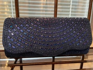 CHN New Ladies Crystal Party Bag Clutch Bag Rhinestones Banquet Bag Blue - Picture 1 of 12