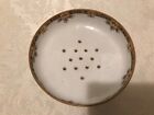 Vintage Nippon Hand Painted Footed Berry Bowl With Drain Holes Beautiful  Exc