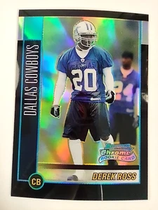 2002 Bowman Chrome Refractor #182 Derek Ross Rookie 479/500 Dallas Cowboys RC - Picture 1 of 9