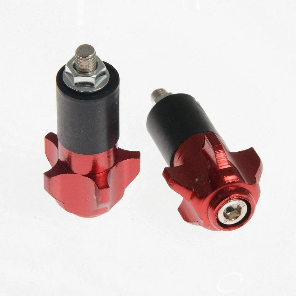 Bar End 17mm Motorcycle Motorbike Scooter Universal Weights Handlebar Red - Immagine 1 di 1