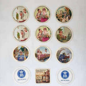 12 German Beer Coasters Bruno Haberzettl Cartoon Veldensteiner Funny Unusual - Picture 1 of 11