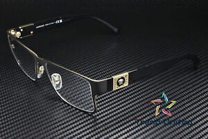 VERSACE VE1274 1436 Rectangle Matte Blak/Gold Demo Lens 55 mm Men's Eyeglasses