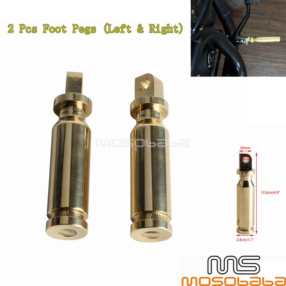 Soporte reposapiés de latón para Harley Dyna Sportster Softail estilo montaje macho Foto 1 de 4