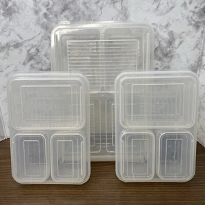 Lot VTG Sterilite Flavor Savers Microwave Reheatables Container ~ 3 Compartment - Picture 1 of 12