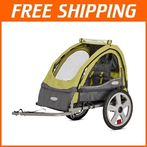 Alloy Steel Bike Trailer with 5-Point Harness, Folding Frame for Kids' Safety - Picture 1 of 8