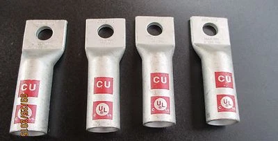 4 orejetas de compresión Morris de cobre de barril largo de 1 agujero - 94266 350-1/2 rojas Foto 1 de 4