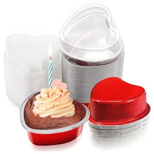 40 Sets Heart Shaped Cake Pansmini Cake Pans With Lids 100 Ml/ 3.5 Ounces Heart - Picture 1 of 7