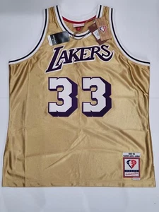 Mitchell & Ness Lakers Jersey 1984 Kareem Abdul-Jabbar Gold 75th Jersey NWT - Picture 1 of 4