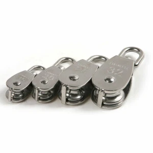 Polea de acero inoxidable rueda única giratoria cuerda de elevación polea bloque herramienta astilla - Imagen 1 de 13