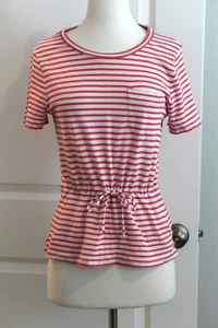 T-shirt maglietta J CREW a righe con tasche in vita taglia M nuova - Foto 1 di 4