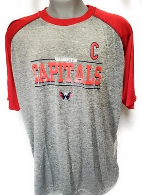 Camisa Raglán Gris Hockey Alex Ovechkin Para Hombres Fanáticos NHL Washington Capitals Foto 1 de 4