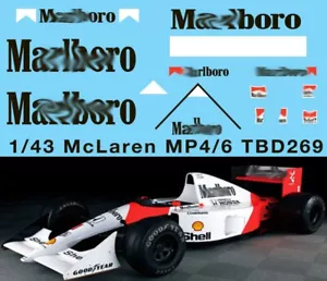 1/43 Decals per McLaren MP4/6 Ayrton Senna G.Berger 1991 TBD269 - Imagen 1 de 1
