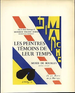 1959 mini póster litografía estampado original Matisse los pintores testigos de su - Imagen 1 de 1