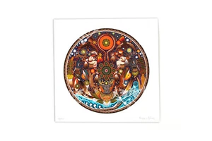 Stampa Belle Arti - La canzone del mara'akame - 12 pollici. - Basato su pittura huichol - Foto 1 di 5