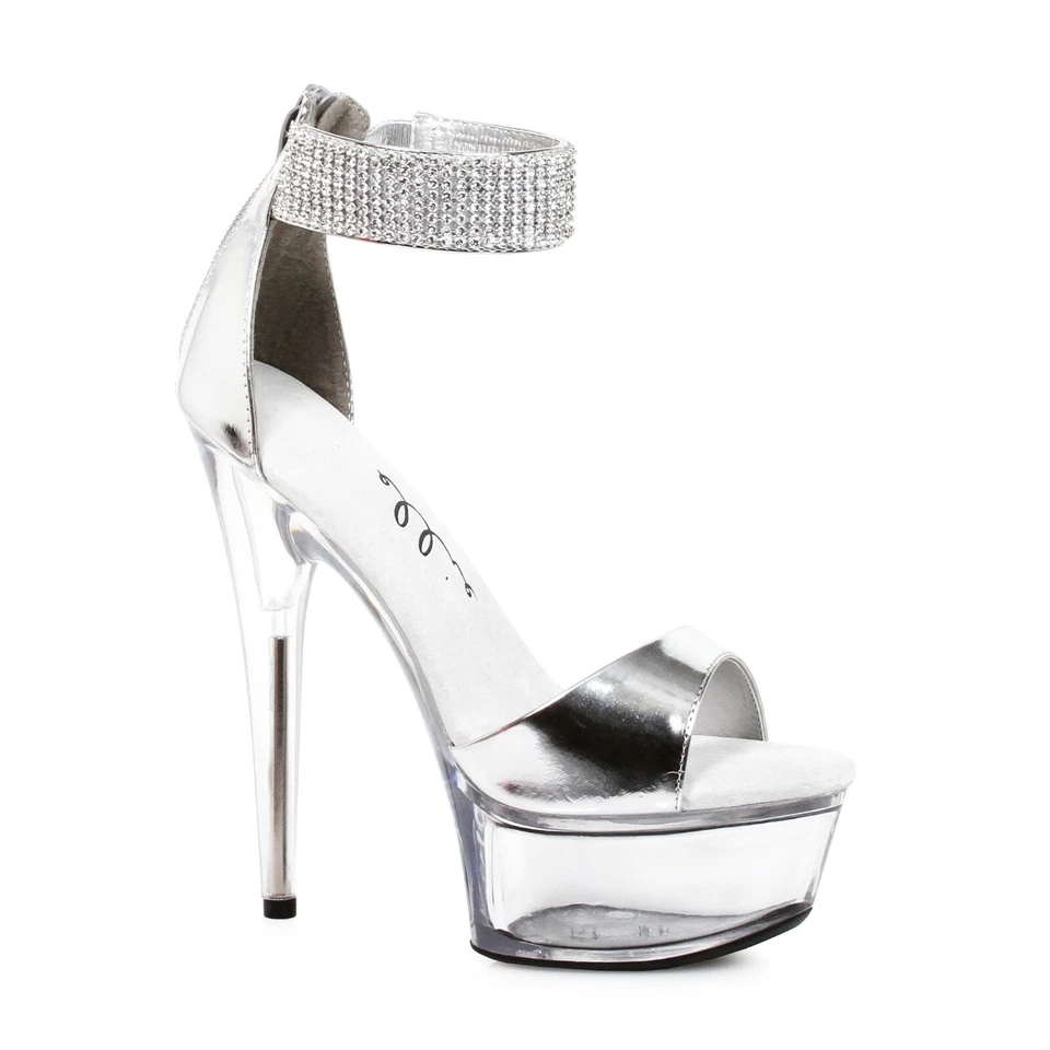 Ellie Shoes 609-HAVEN 6" Heel Sandal, Silver, Size 7 - Image 1 of 1