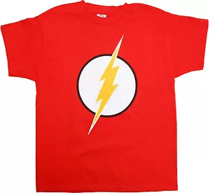 Flash Logo T-shirt Silver Foil - Official DC Comics Superheroes Tee - Picture 1 of 1