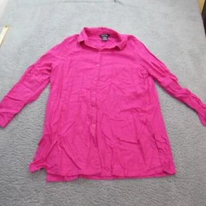 George Women’s Long Sleeve Button Up Shirt XL 16/18  Pink Stretch Career Work - Picture 1 of 10