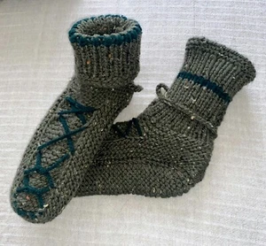 Handgestrickte sehr dicke warme Socken Puschen Sofasocken Gr. 46-48 - Bild 1 von 5