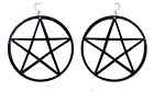 Big Pentagram Star Gothic Punk Devil Boho Emo Witch Magic Acrylic Black Earrings