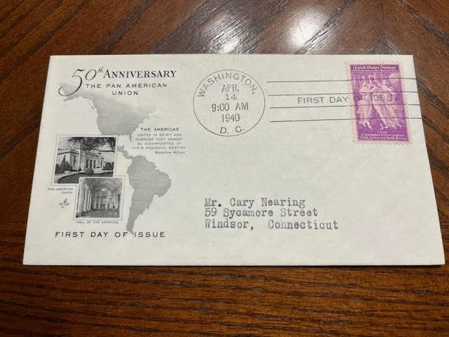 US First Day Cover - Scott 895 - Artcraft cachet - Pan American Union - Image 1 of 1