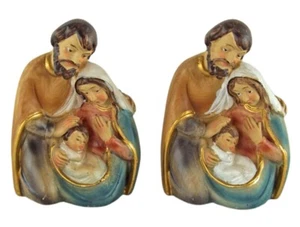 Zauberhafte handbemalte Krippenfiguren Heilige Familie, 2er Set, ca. 8 cm hoch - Bild 1 von 1