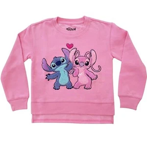 Disney Lilo & Stitch Girls Sweatshirt -Jumbo Graphic Print, Chenille patch... - Picture 1 of 25