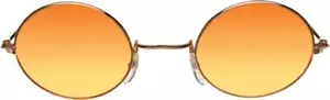ROUND JOHN 60'S BAND ORANGE YELLOW HIPPIE SUNGLASSES COSTUME DRESS BB517 - Picture 1 of 1