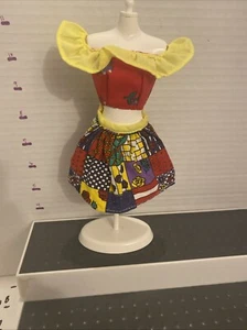 Mattel Barbie Vintage 1990s Skirt & Top Complete Outfit Country Living Print - Picture 1 of 8