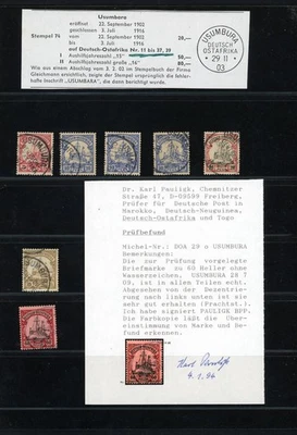 German East Africa Stamps 1903 Usumbura Postmarks on Yachts inc Rare 60h Cert - Image 1 of 2