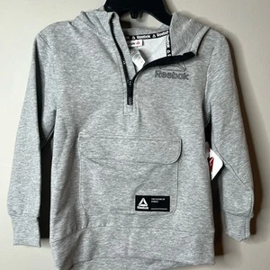 Sudadera con capucha Reebok gris 1/2 cremallera XS 4/5 - Imagen 1 de 3
