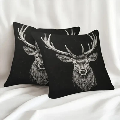 Kissenhülle Hirschkopf Kissenbezug  Kissen Dekokissen  45x45 cm Sofakissen - Bild 1 von 2