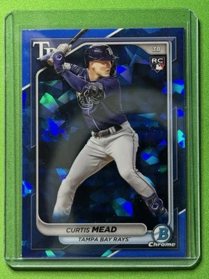CURTIS MEAD 2024 BOWMAN CHROME SAPPHIRE ROOKIE RAYS RC - Image 1 of 2
