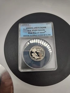 2009-S Washington Quarter U.S. Virgin Islands ANACS PR70DCAM First Day of Issue - Picture 1 of 2