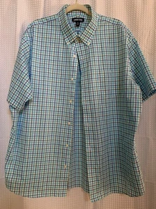 Lands’ End Mens XL 17 17.5 Checked Blue Dress Shirt - Picture 1 of 6