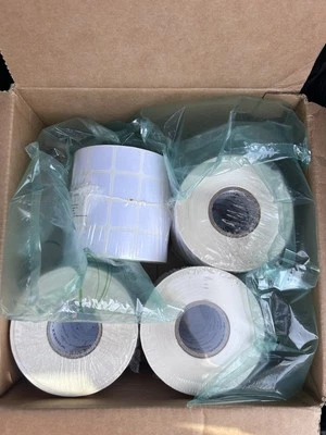 Zebra 10011996CS TT PET Label-C 0.875”x0.875” - 4 Rolls (29,600 Labels) NEW - Image 1 of 2