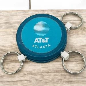 Vtg AT&T Atlanta Advertising Key Rings Blue Fob Remove 3 Rings 1-3/4” - Picture 1 of 4